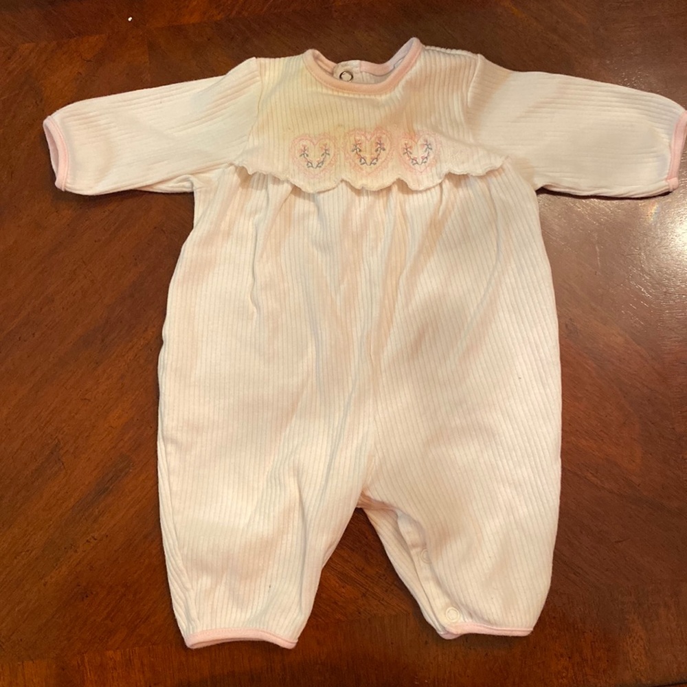 Baby DIOR Pink and White Heart Sleeper